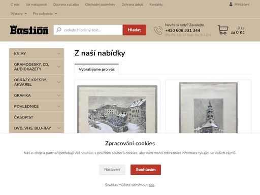 antikvariát bastion, jeden z nejstarších antikvariátů na českém trhu. knihy, gramofonové desky, grafika, pohlednice.