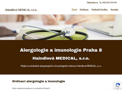 jsme soukromá ordinace alergologie a imunologie v praze 2. kontaktujte nás. alergologie a imunologie praha 8 - haindlová medical, s.r.o.