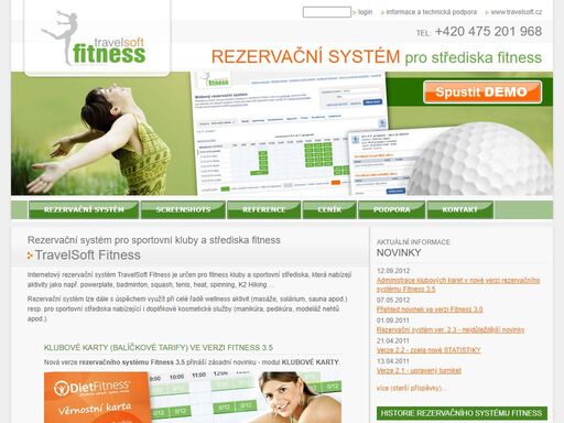 rezervační systém pro sportovní kluby a střediska fitness - rezervace online