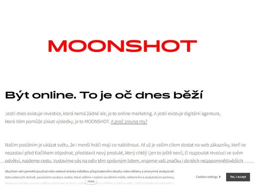 jestli dnes existuje investice, která nemá žádné ale, je to online marketing. a jestli existuje digitální agentura, která vám pomůže získat výsledky, je to moonshot