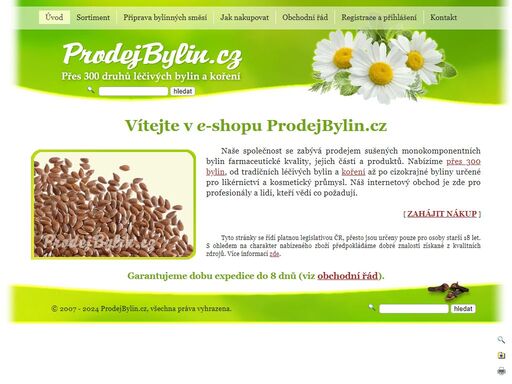 prodejbylin.cz nabízí přes 300 bylin a koření z celého světa ve výborné kvalitě za rozumnou cenu.