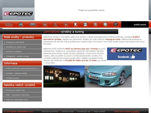 epotec automotive s.r.o. se zabývá výrobou kvalitních laminátových výrobků a doplňků v oblasti automobilového průmyslu.