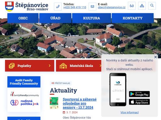 oficiální stránky obce štěpánovice