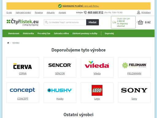 široká nabídka domácích spotřebičů, elektroniky a zboží pro dům, domácnost a zahradu. vše ve spolehlivém e-shopu ctyrlistek.eu.