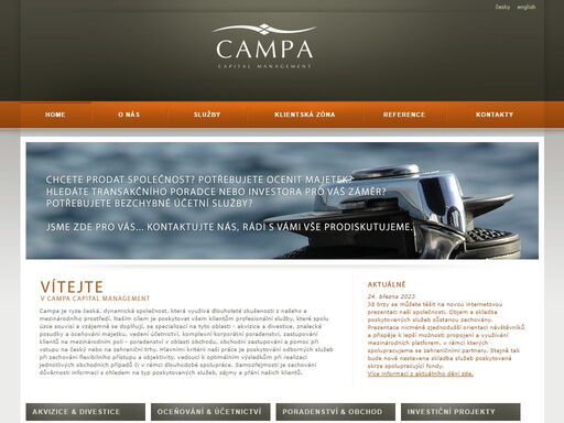 campa capital management | specialisté na prodej a oceňování podniků a firem, fúze a akvizice, znalecké posudky a související poradenství.
