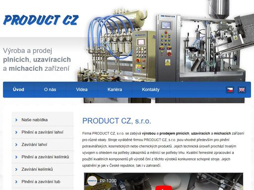 product cz, s.r.o. se zabývá výrobou a prodejem plnících, uzavíracích a míchacích zařízení.