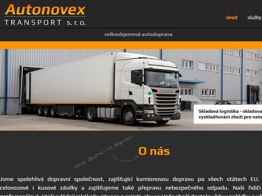 autonovex transport  s.r.o. autodoprava velkoobjemových přeprav 120m3