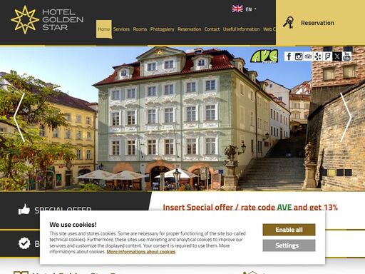 hotel golden star is located in nerudova street in the historical center only a few steps from the prague castle gate; 