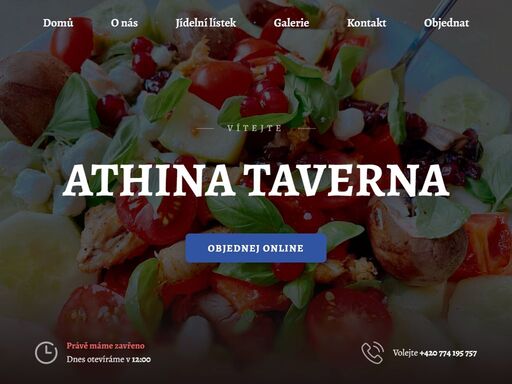 athina taverna zajišťuje i rozvoz jídel. rozvoz jídla si můžete objednat online nebo po telefonu.