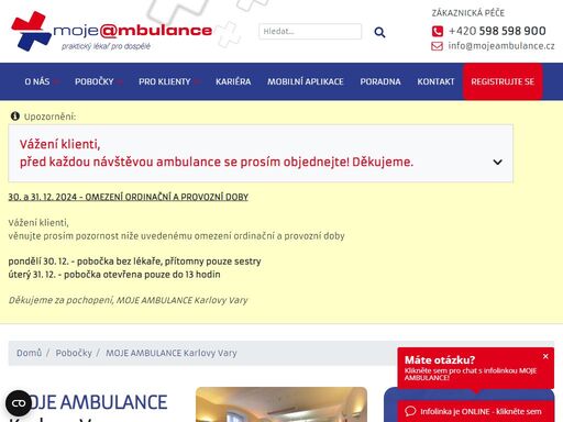 moje ambulance – největší síť ordinací praktických lékařů pro dospělé v čr. 12hodinová ordinační doba, online registrace i objednávka, hrazeno ze zp. 