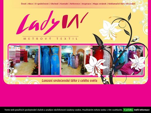 ladyw.cz - luxusní společenské látky z celého světa, metrový textil