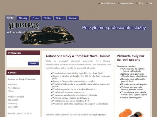 autoservis nové homole ivan nový a miroslav tomášek