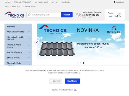 specializovaný internetový obchod na střešní materiály a doplňky