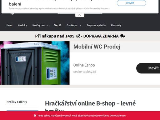 vaše hračkárna b-shop nabízí nejoblíbenější hračky. hračky typu montessori a také levné hračky pro děti všech věkových kategorií. všechno skladem!