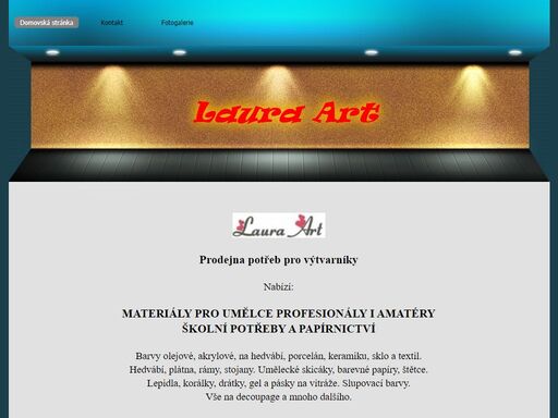 materiály pro umělce profesionály i amatéry<br />školní potřeby a papírnictví<br />