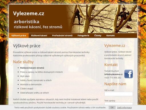 specializujeme se na rizikové kácení stromů a ošetřování dřevin. vylezeme.cz | provádíme rizikové kácení a prořezávání stromů. rizikové kácení stromů české budějovice, tábor, písek, jihlava, pelhřimov