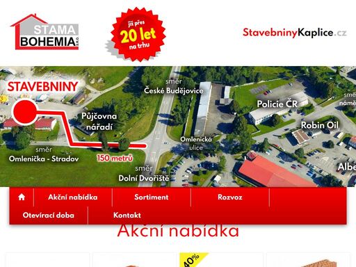 spolehlivé stavebniny v kaplici -  již přes 20 let. rozvoz k vám na stavbu.