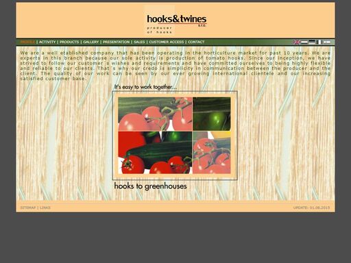 the manufacture of hooks for growing tomatoes in greenhouses
