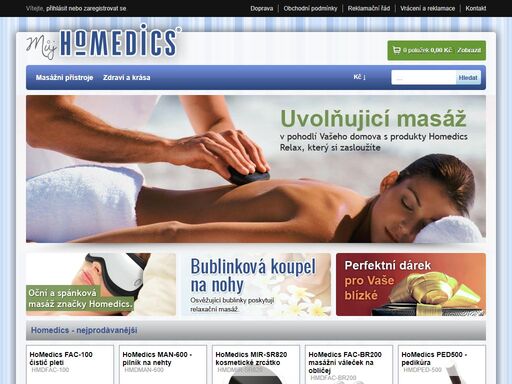 obchod zaměřený na výrobky homedics