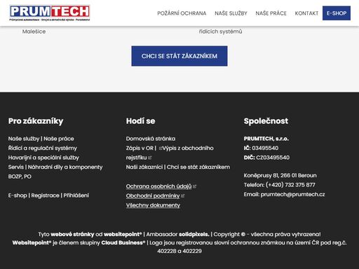 vítejte na domovské stránce společnosti prumtech s.r.o., odborníka na průmyslovou automatizaci, elektrická, plynová a tlaková zařízení, strojní zařízení a další. nabízíme komplexní služby od projektování až po údržbu, v souladu s českými a evropskými normami.