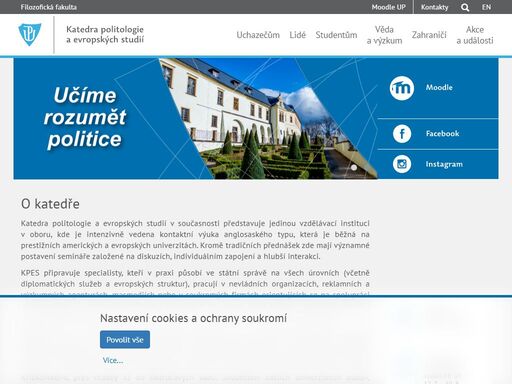 hlavní webové stránky filozofické fakulty univerzity palackého v olomouci