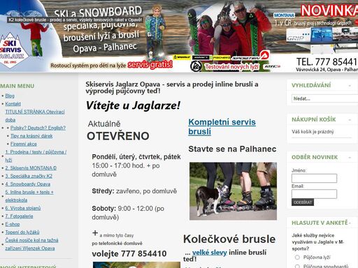 skiservis jaglarz - vše pro inline bruslení k2, lyžování a snowboarding, nový stroj montana crystal rock v opavě! s převratnou technologií griptech. sběrny v ostravě. provádíme opravy a broušení lyží, snowboardů i ledních bruslí i na počkání - opava. prodej lyží a největší speciálka na snowboardy k2 a gravity na severní moravě.