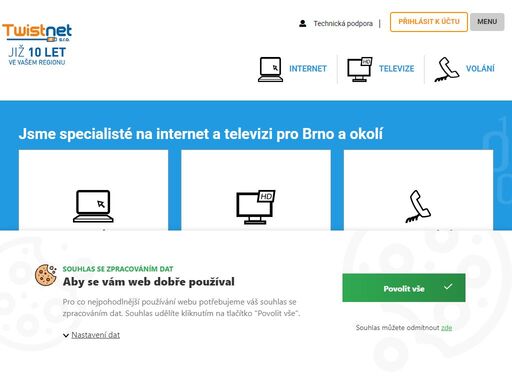 hledáte poskytovatele internetu a tv v okolí brna? ? wifi internet od 350 kč ? optický internet od 379 kč ? tv od 150 kč ?non-stop technická podpora?.