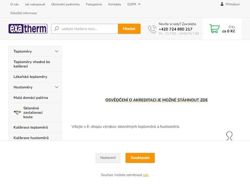 tradiční výrobce skleněných teploměrů a hustoměrů. kalibrační laboratoř měřidel v oboru teplota a hustota.