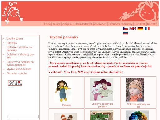 výroba textilních panenek waldorfského typu, materiály pro výrobu textilních panenek, ovčí vlna, vlněné příze, pletací příze, vlněné deky, dřevěné hračky, dřevěné stavebnice, ponožky, waldorf dolls, wooden toys, waldorf doll kits, wooden toys, all natural fiber dolls, waldorfpuppen