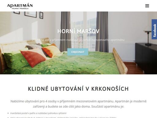 nabízíme ubytování v krkonoších v moderním apartmánu v obci horní maršov