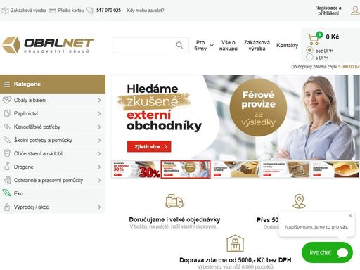 obalnet království obalů ?? vyrábí a dodává obalové materiály pro různá odvětví průmyslu a obchodu napříč celou českou republikou. obaly pro vaše podnikání nakupujte na obalnet.cz.