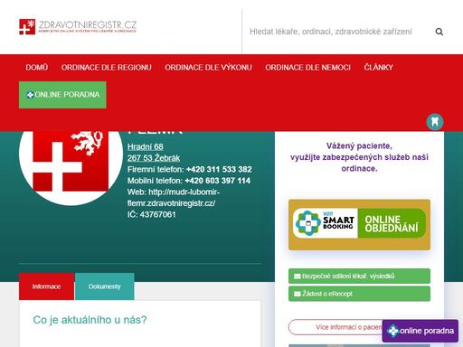 ordinace praktického lékaře pro dospělé, žebrák. mudr. lubomír flemr poskytuje komplexní diagnostickou, léčebnou a preventivní péči