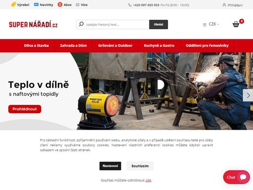 grily a příslušenství, plynové vařiče, nářadí pro instalatéry, litinové nádobí, paella