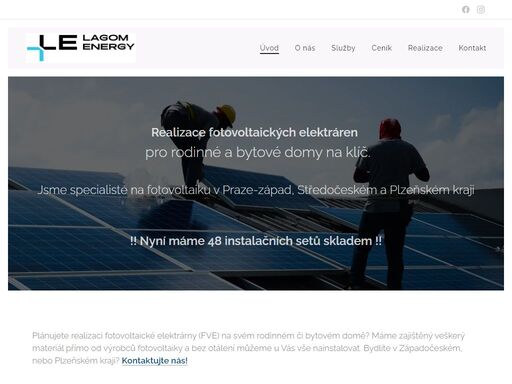 chcete vlastní fotovoltaiku a ušetřit? bydlíte v plzeňském kraji? klikněte na lagom-energy.cz!