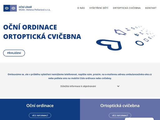 oční ordinace mudr. helena pellarová, brno, poliklinika zahradníkova. naše oční ordinace se specializuje na vyšetření dětí.