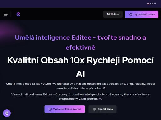 umělá inteligence editee je aplikace, která vám vytvoří špičkový obsah a grafiku na jedno kliknutí. tohle musíte zkusit, naprosto bere dech!