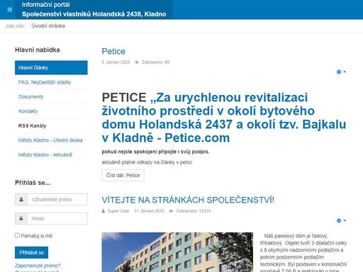 informační portál společenství vlastníků holandská 2438, kladno