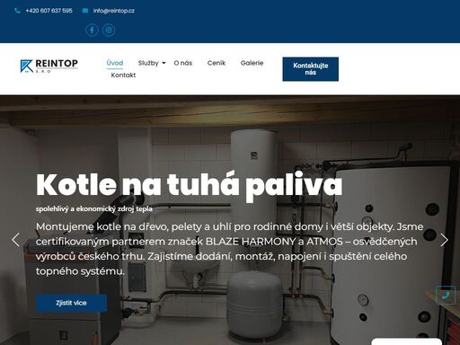firma reintop vám nabízí služby- instalatérské a topenářské práce, tepelná čerpadla, rekuperace a další.