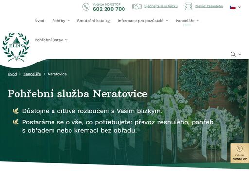 postaráme se o důstojné a citlivé rozloučení s vaším blízkým. sjednejte si schůzku v naší kanceláři v neratovicích. volejte nonstop 602 200 700.