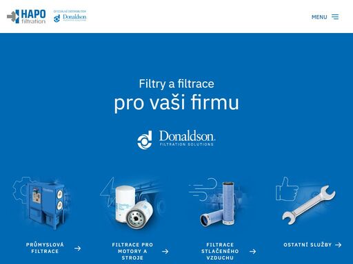 hapo filtration je oficiální distributor filtrů a filtrací donaldson. špičkové filtry pro průmyslové, automobilové a technologické aplikace.