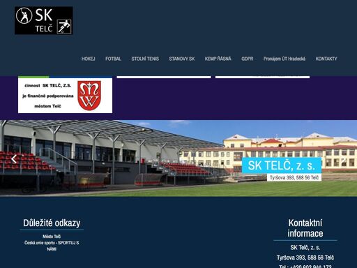 stránky sportovního klubu telč, z.s.