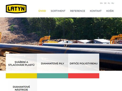latyn,stavba potrubních systémů,potrubí již od roku 1991 vyrábíme stroje pro řezání a broušení stavebních materiálů, zejména stavební a blokové pily. dále vyrábíme zařízení pro stavbu a opravy potrubních systémů, zejména plastového potrubí a drtiče polystyrenu.