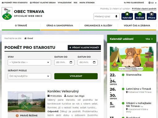 obec trnava se nachází v okrese třebíč v kraji vysočina. žije zde 731 obyvatel. obec leží na soutoku potoků březinka a klapůvka přibližně 5 km severně od třebíče, v nadmořské výšce 428 m.