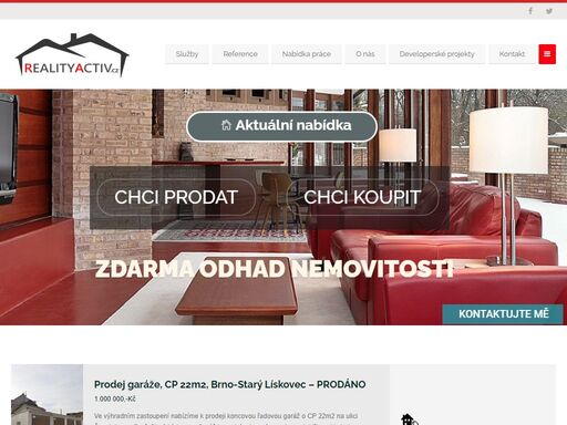 realityactiv.cz, prodej a pronájem nemovitostí, vše zařídíme za vás, zdarma odhad nemovitosti