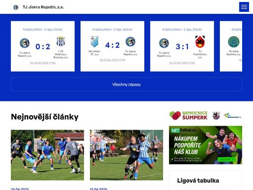 oficiální stránky fotbalového klubu