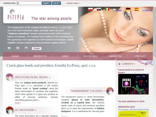 traditional czech glass jewellery - estrella es-press, spol. s r.o.