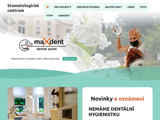 stomatologické cetntrum mudr. milana hanuska nabízí služby z oblasti prevence, zubních výplní, endodoncie, parodontologie, protetiky, dentální hygieny a zubní chirurgie.