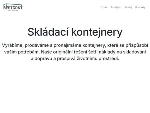vyrábíme, prodáváme a pronajímáme kontejnery, které se přizpůsobí vašim potřebám. 
naše originální řešení šetří náklady na skladování a dopravu a prospívá životnímu prostředí.