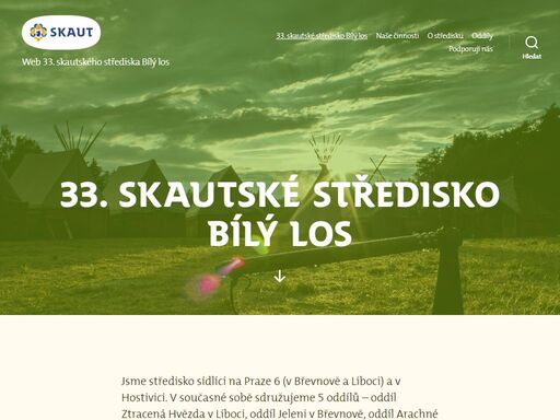 stránky 33. českého skautského střediska bílý los