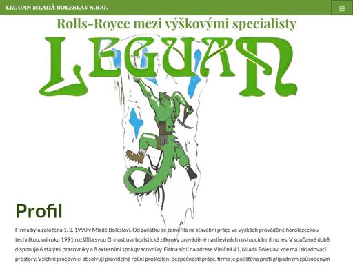 webová stránka společnosti leguan mladá boleslav s.r.o.